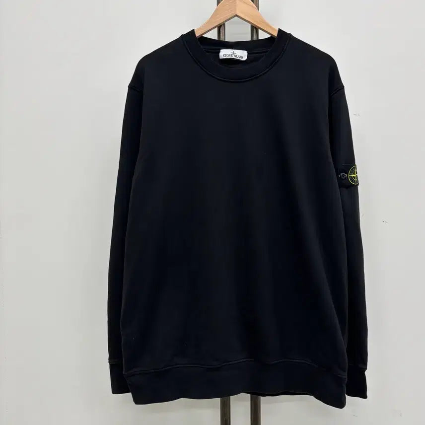 [BUNJANG] Stone Island Patch Crewneck Sweatshirt 3XL Black / [3XL]스톤아일랜드 와펜패치 맨투맨