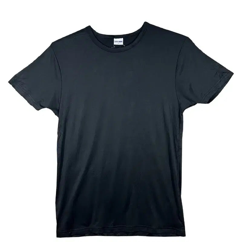 [BUNJANG] Basic Cotton Blend Half-Sleeve T-Shirt - Black [L] / 블랙 무지 반팔 티 베이직 코튼티 캐주얼 기본템 [L] 폴리에스터 혼방