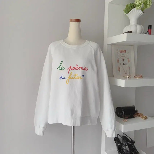 [BUNJANG] Sézane Embroidered Sweatshirt / 세잔 Sezane 레터링 자수 스웨트셔츠