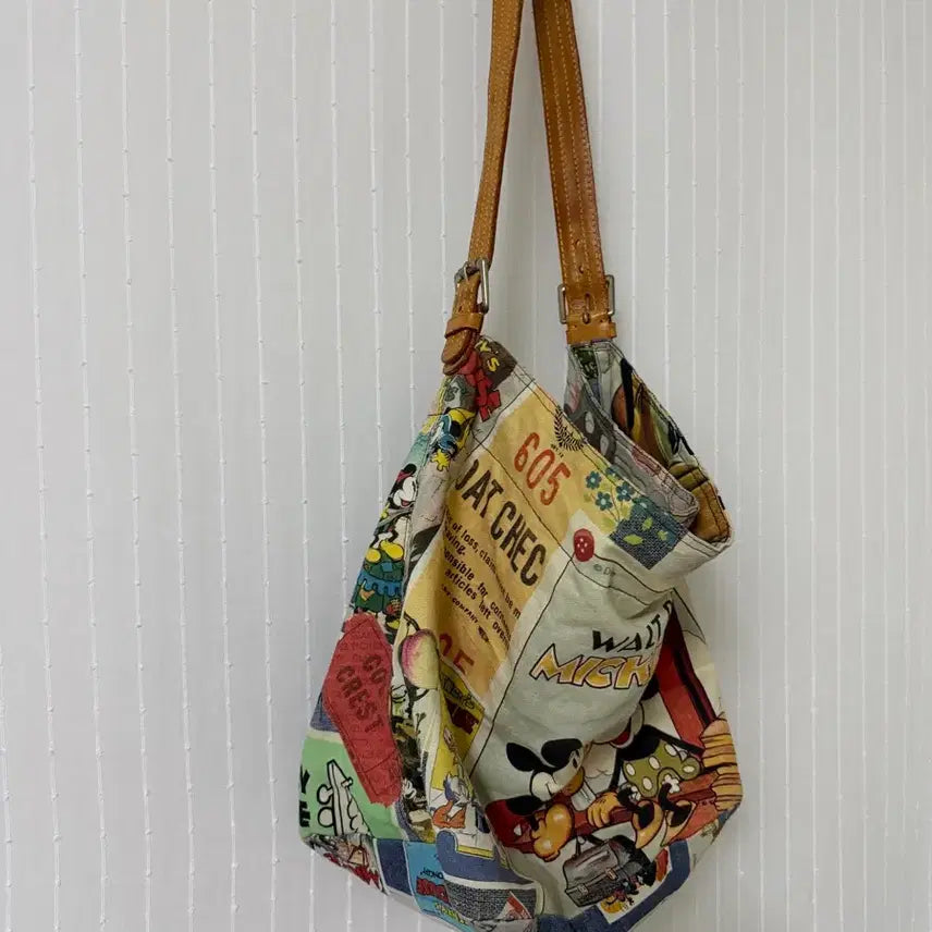 [BUNJANG] Vintage Mickey Mouse Printing Hobo Bag / 빈티지 미키마우스 프린팅 호보백