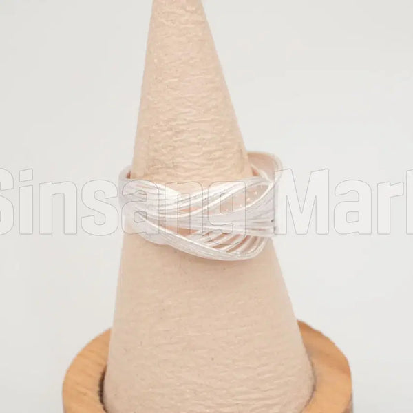 [BUNJANG] COEM Sterling Silver 925 Twisted Wave Sanding Open Ring / [빠른발송] 코엠 실버925 꼬임 웨이브 샌딩 오픈링