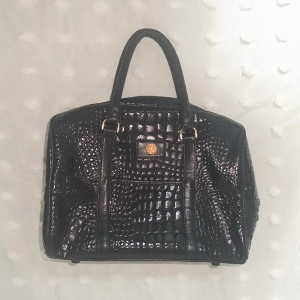 [BUNJANG] Recuerdos Crocodile Mini Boston Bag Black / 레쿠에르도 크로커다일 미니 보스턴백 블랙