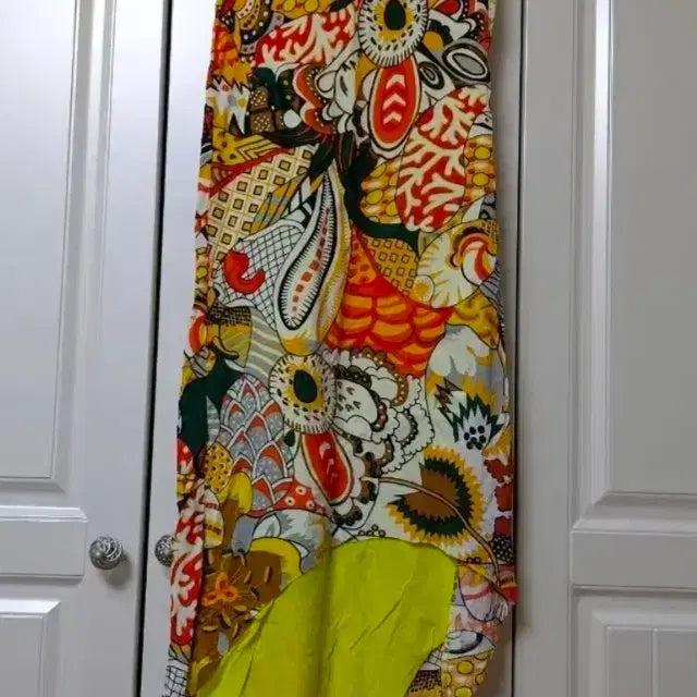 [BUNJANG] Sleeveless Long Asymmetrical Print Dress / 민소매 롱 언밸런스프린트원피스 44~ 55  휴양지여름여행지비치원피스