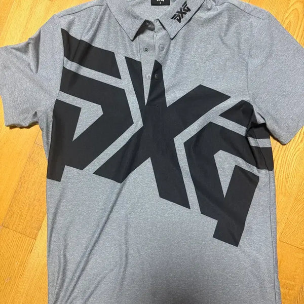 [BUNJANG] PXG Golf Wear Men's Grey Big Logo Polo Shirt / PXG 골프웨어 남성 그레이 빅로고 카라티