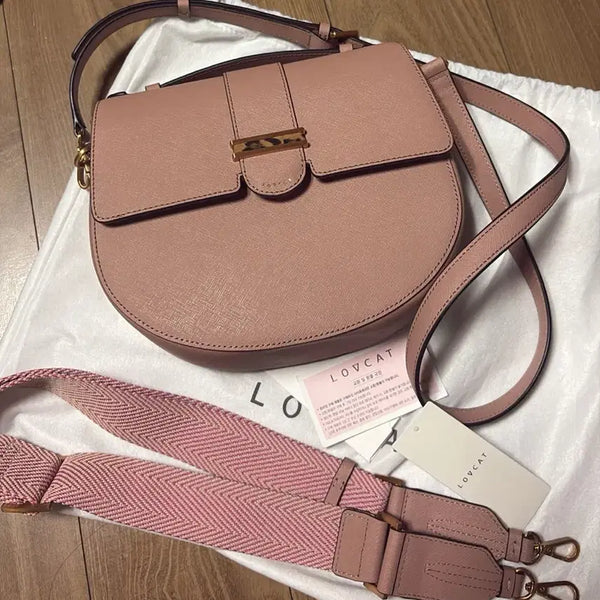 [BUNJANG] Lovecat Pink Saddle Bag / 러브캣 핑크 새들백