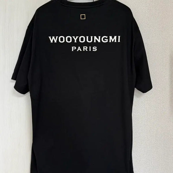 [BUNJANG] Wooyoungmi Back Logo Short Sleeve T-Shirt Black / (48) 우영미 백로고 반팔 티셔츠 블랙