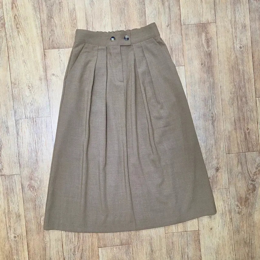 [BUNJANG] February11 Tucked Pleat Banding Skirt Beige Size 55 / 페브러리11(February11) 턱주름 밴딩스커트 55 새상품