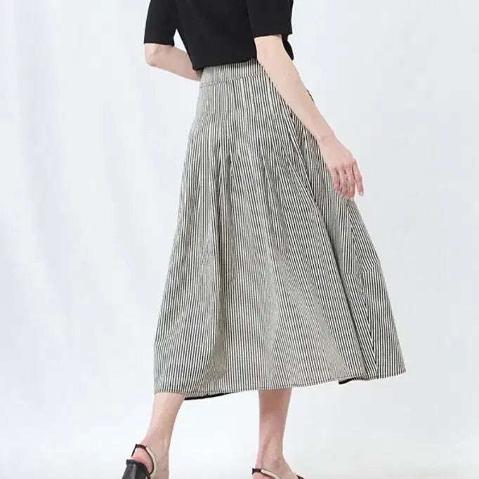 [BUNJANG] LATT Stripe Pleated Skirt / LATT 스트라이프 플리츠 스커트