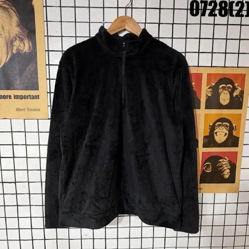 [BUNJANG] Lecaf Brushed Zip-Up Sweatshirt Black XL / 르까프 기모 집업 맨투맨 블랙 XL 0728