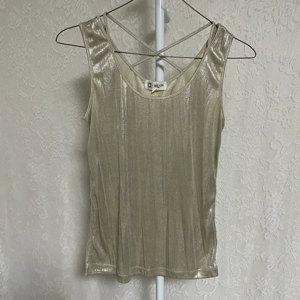 [BUNJANG] MICHEL KLEIN Metallic Sleeveless Top / MICHEL KLEIN 메탈릭 슬리브리스 탑