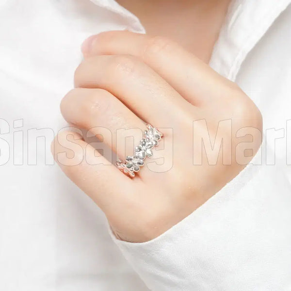 [BUNJANG] Coem Silver 925 Volume Flower Open Ring / [빠른발송] 코엠 실버925 볼륨 플라워 오픈링
