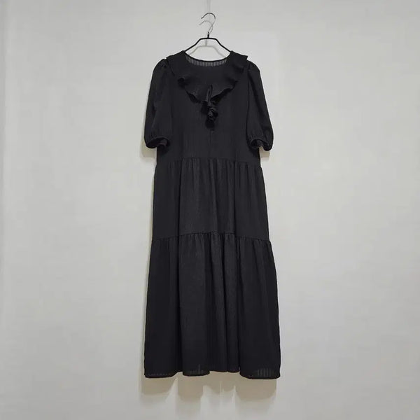 [BUNJANG] Blondie Pleated Long Dress / 블론디 주름 롱원피스