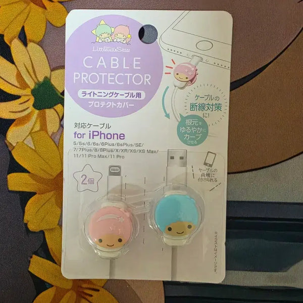 [BUNJANG] Sanrio Hello Kitty Kiki Lala Little Twin Stars Cable Protector Set / (정품)아이폰 단선방지 케이블 보호캡 헬로키티 키키라라 리틀트윈스타