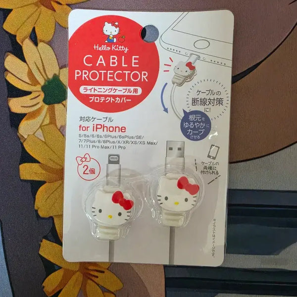[BUNJANG] Sanrio Hello Kitty iPhone Cable Protector (2 pcs) / (정품)아이폰 단선방지 케이블 보호캡 헬로키티