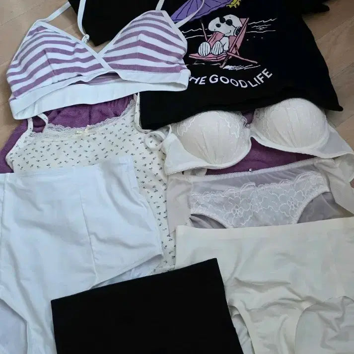 [BUNJANG] Striped Bikini Towel Swimsuit Set Bundle / 일괄)스트라이프 비키니 타월 수영복 세트 일괄