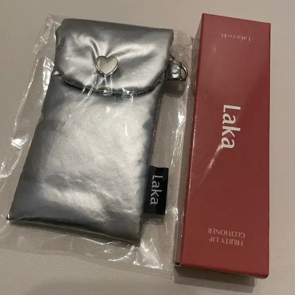 [BUNJANG] Laka Fruity Lip Glossener 707 Tweed + Laka Tint Pouch Keyring / 라카 프루티 립 글로셔너 707 트위드 + 라카 틴트파우치 키링 새상품