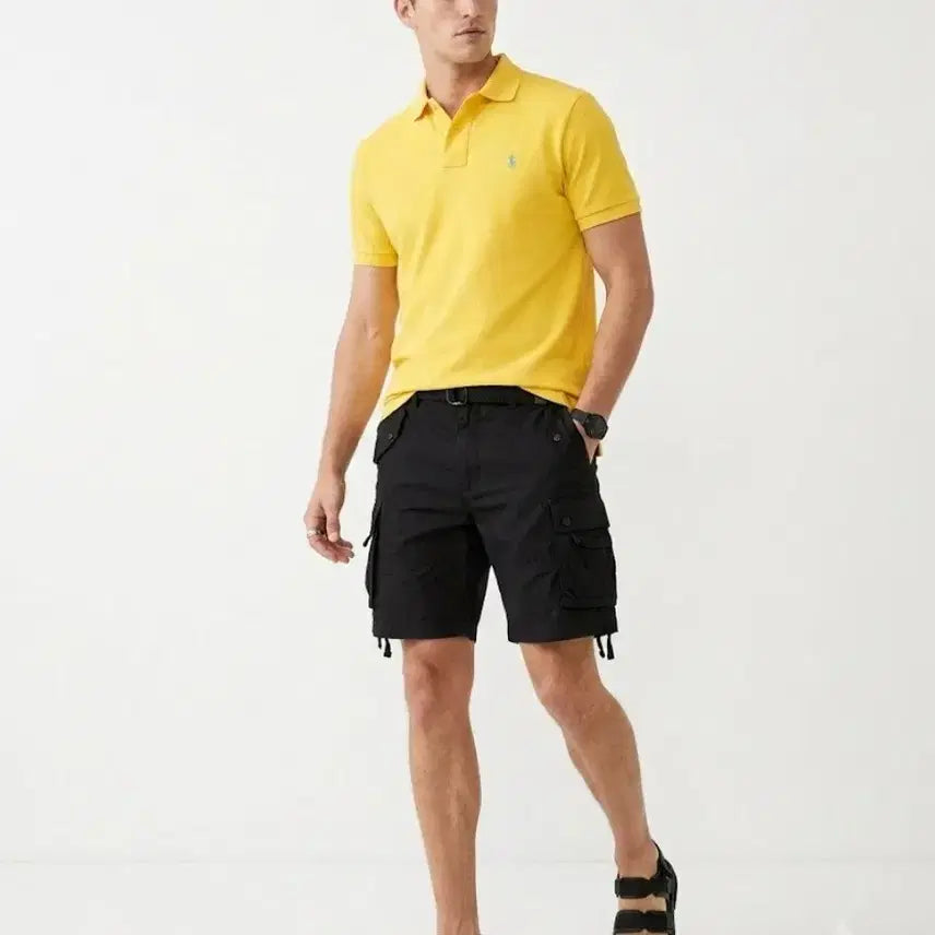 [BUNJANG] Polo Ralph Lauren Yellow Short Sleeve Polo Shirt - Size S / (새상품)폴로 랄프로렌 옐로우 반팔 카라티 S