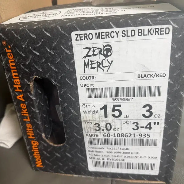 [BUNJANG] Hammer Zero Mercy Black Red Bowling Ball (15lb) / 햄머 제로머시 블랙 레드