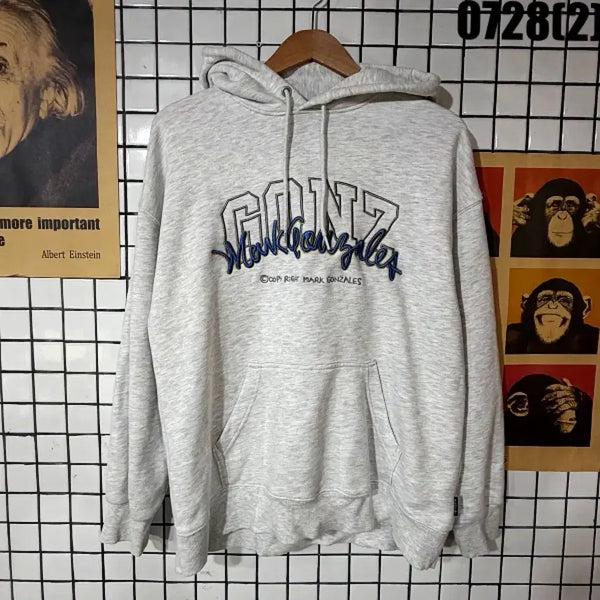 [BUNJANG] Mark Gonzales Embroidered Logo Hoodie Grey M / 마크곤잘레스 후드티 그레이 M 0728