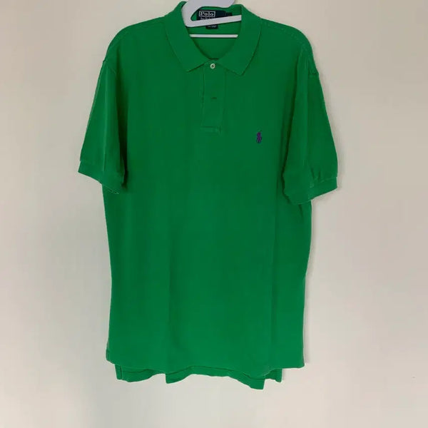 [BUNJANG] Polo Ralph Lauren Green Cotton Short Sleeve Polo Shirt M / 폴로랄프로렌 반팔 카라티 그린 M