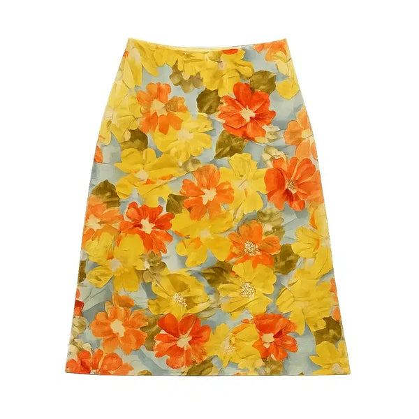 [BUNJANG] Vivienne Tam Floral Bead Detail Midi Skirt / VIVIENNE TAM 플로럴 비즈 디테일 미디 스커트