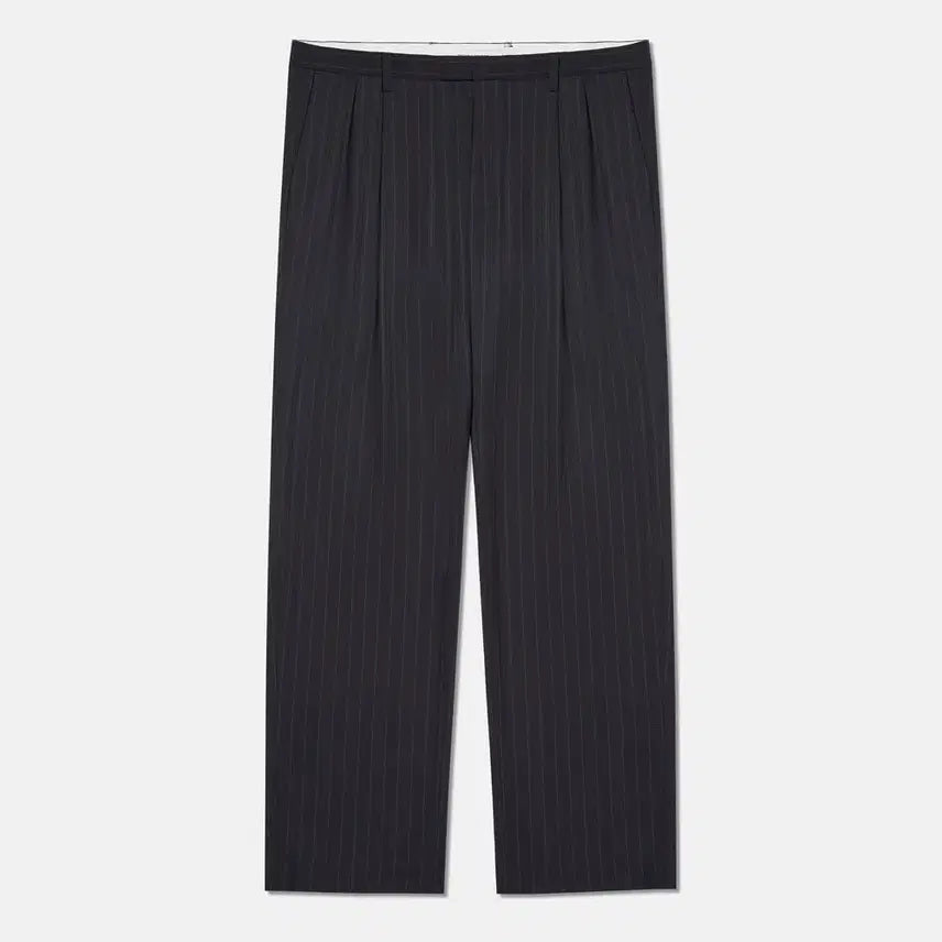 [BUNJANG] The Thing Inside There Fine Pinstripe Slacks Black / 스트라이프 슬랙스 팬츠