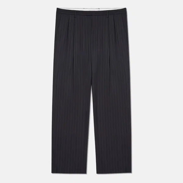 [BUNJANG] The Thing Inside There Fine Pinstripe Slacks Black / 스트라이프 슬랙스 팬츠