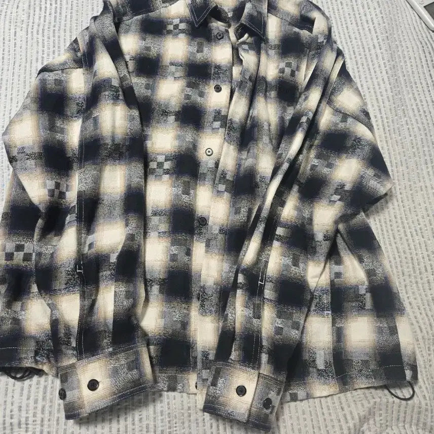 [BUNJANG] Juun.J Jacquard Check Shirt Blue / 급처)44)준지 자카드 체크 셔츠 블루