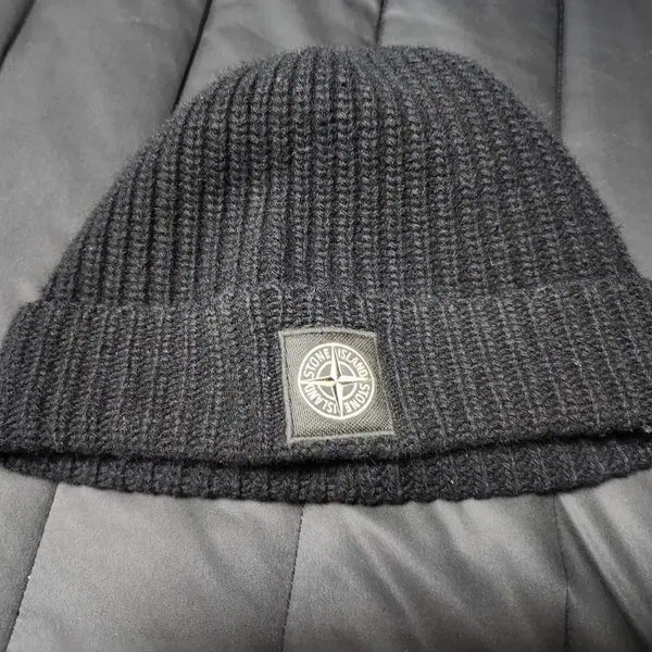 [BUNJANG] Stone Island Wool Beanie Black / 스톤아일랜드 울 비니 블랙
