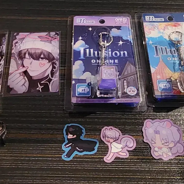 [BUNJANG] My Neighbor Guild Member Keycap Keyring Set + Acrylic Stand / 이웃집 길드원 키캡 키링 세트 + 아크릴 스탠드