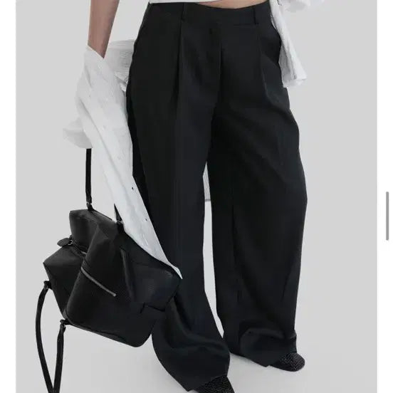 [BUNJANG] Autumn Seed Linen Slacks Wide Charcoal M / 어텀 시드린넨슬랙스 와이드 새상품 차콜m