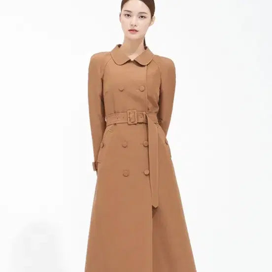 [BUNJANG] Aboavo Wool Silk Round Collar Trench Coat Camel / 아보아보 WOOL SILK ROUND COLLAR TRENCH COAT (카멜) (마지막 가격 내림)