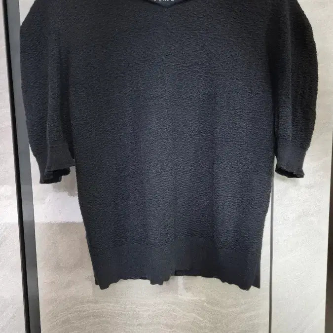 [BUNJANG] 21FW Johnny Collar Knit Short Sleeve Black / 21년 타임 조니 칼라 니트 반팔 블랙