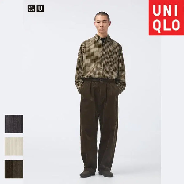 [BUNJANG] Uniqlo U Corduroy Tuck Wide Pants / (M) 유니클로U 코듀로이턱와이드팬츠