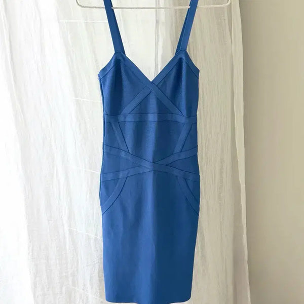 [BUNJANG] Bebe Cobalt Blue Bandage Bodycon Dress / Bebe 00s 코발트 바디콘 드레스
