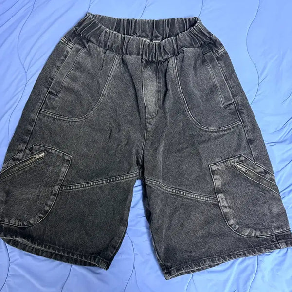 [BUNJANG] Non-floor Denim Bermuda Shorts - L / 논플로어 데님 버뮤다 팬츠 반바지 L