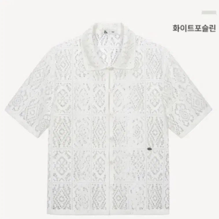 [BUNJANG] White Lace Short Sleeve Shirt S / 화이트 레이스 반팔 셔츠 s