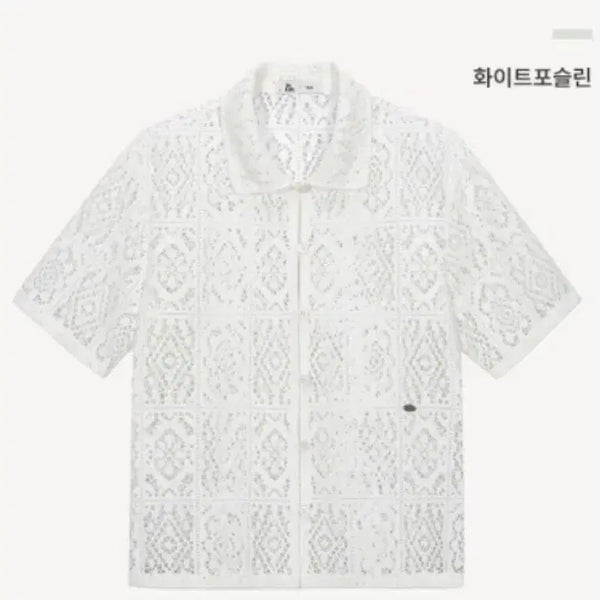[BUNJANG] White Lace Short Sleeve Shirt S / 화이트 레이스 반팔 셔츠 s