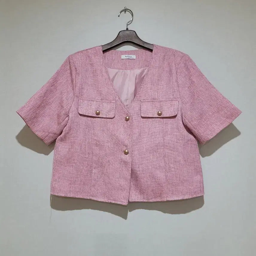 [BUNJANG] Pink Short Sleeve Jacket / 핑크 반팔 자켓