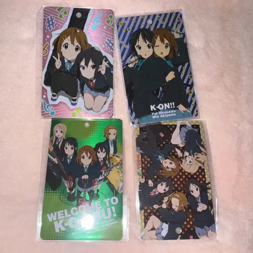 [BUNJANG] K-ON! Metal Plate Keyring Set (4 Types) / 케이온 메탈 플레이트 키링 4종 세트