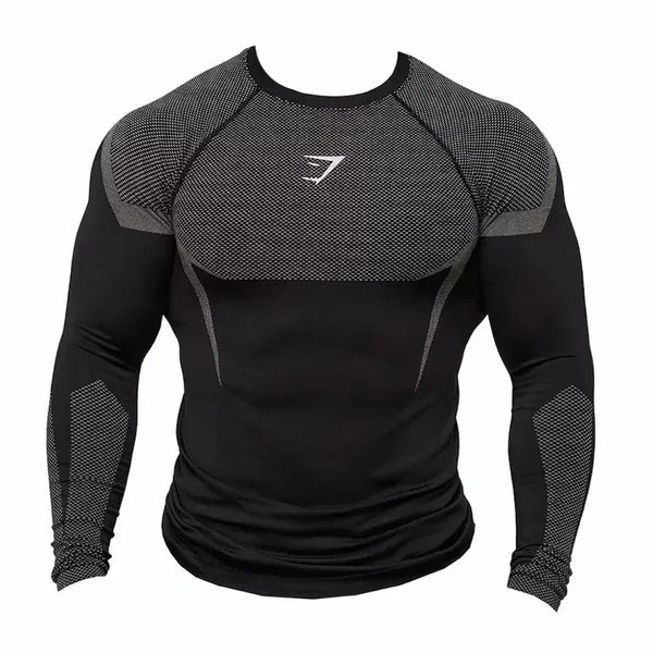 [BUNJANG] Gymshark Onyx V5 Long Sleeve Black Grey / 짐샤크 오닉스 v5 블랙 그레이 롱슬리브