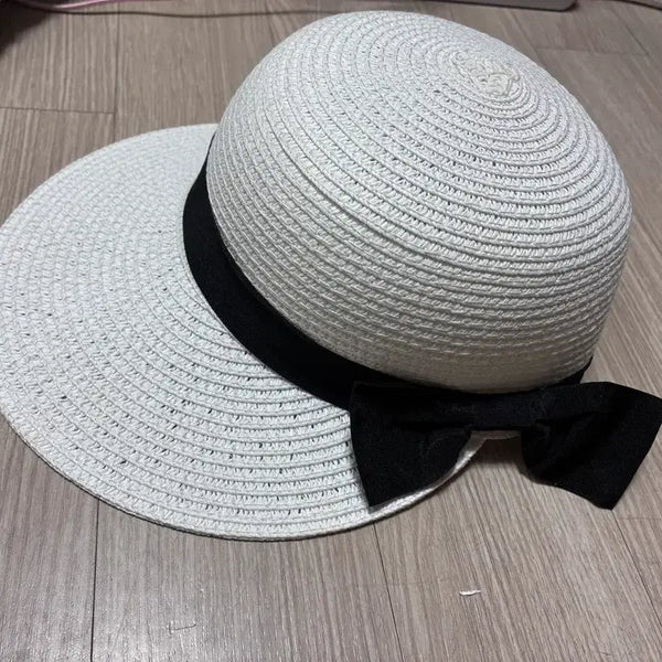 [BUNJANG] Straw Rattan Cap Hat with Ribbon for Vacance and Summer / 밀짚모자 라탄 캡 모자 리본 모자 바캉스 모자 여름 모자