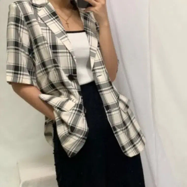 [BUNJANG] Checkered Jacket / (새상품) 체크 자켓