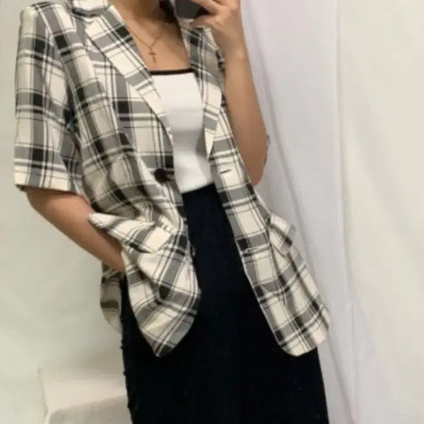 [BUNJANG] Checkered Jacket / (새상품) 체크 자켓