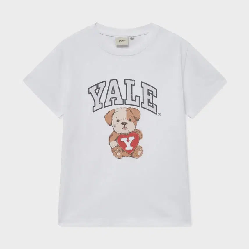 [BUNJANG] YALE Bear Short Sleeve T-Shirt White / YALE 베어 반팔 티셔츠 화이트