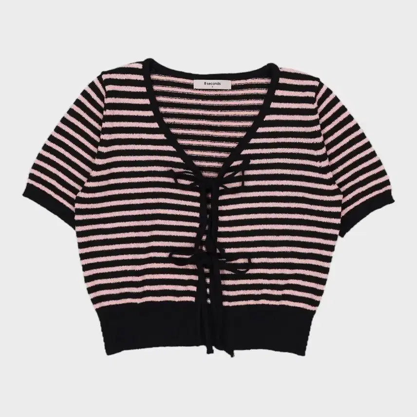 [BUNJANG] 8seconds Pink Stripe Knit Cardigan S / 무배) 여성 에잇세컨즈 핑크 스트라이프 니트 가디건 S