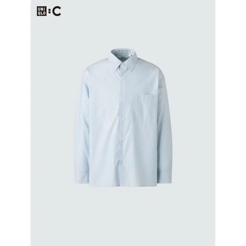 [BUNJANG] Uniqlo C Stripe Shirt Sky Blue XL / (XL) 유니클로 C 스트라이프셔츠 스카이블루