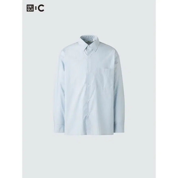[BUNJANG] Uniqlo C Stripe Shirt Sky Blue XL / (XL) 유니클로 C 스트라이프셔츠 스카이블루