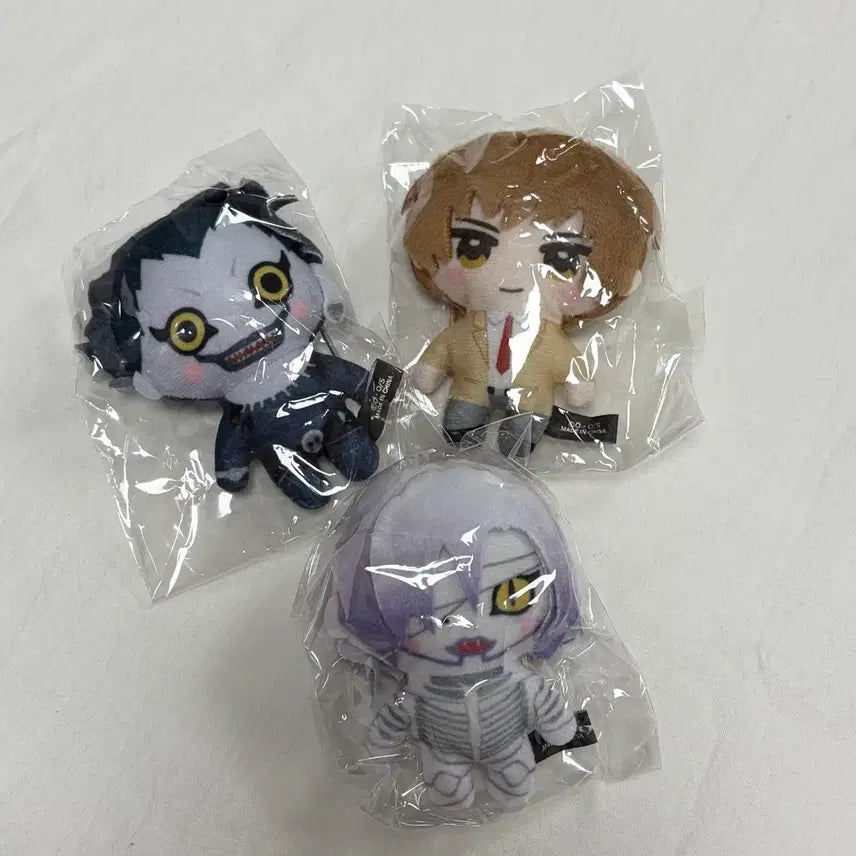 [BUNJANG] Death Note Sealed Bundle Plush Set - Light, Ryuk, Rem / 미개봉 일괄 | 데스노트 누이 가챠 인형 라이토 류크 렘 데놋