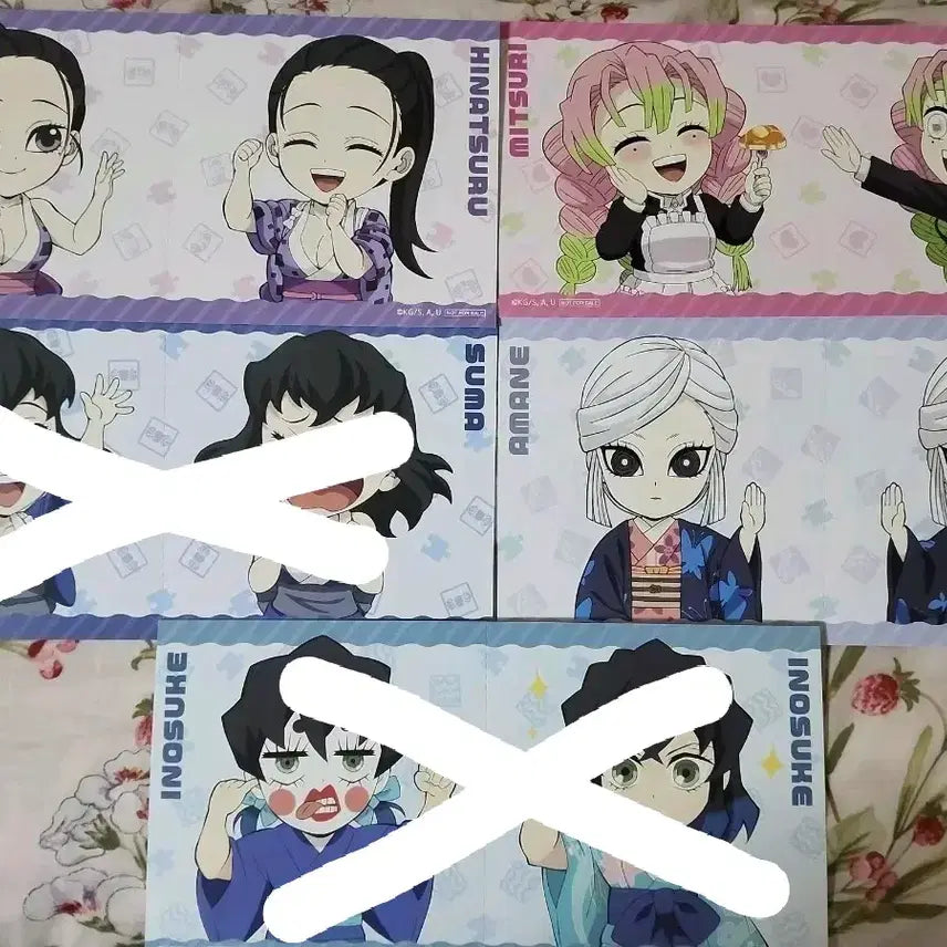 [BUNJANG] Demon Slayer: Kimetsu no Yaiba Consecutive Series Cards - Mitsuri, Inosuke, Hinatsuru, Suma, Amane / 귀멸의칼날 이어지는시리즈 카드 히나츠루 스마 미츠리 아마네 이노스케 판매합니다